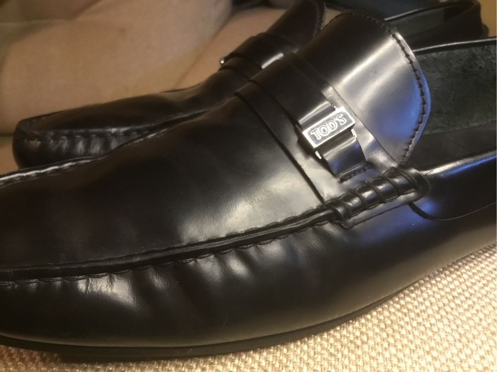 Мокасины туфли ботинки мужские кожаные черные Tod’s p.45