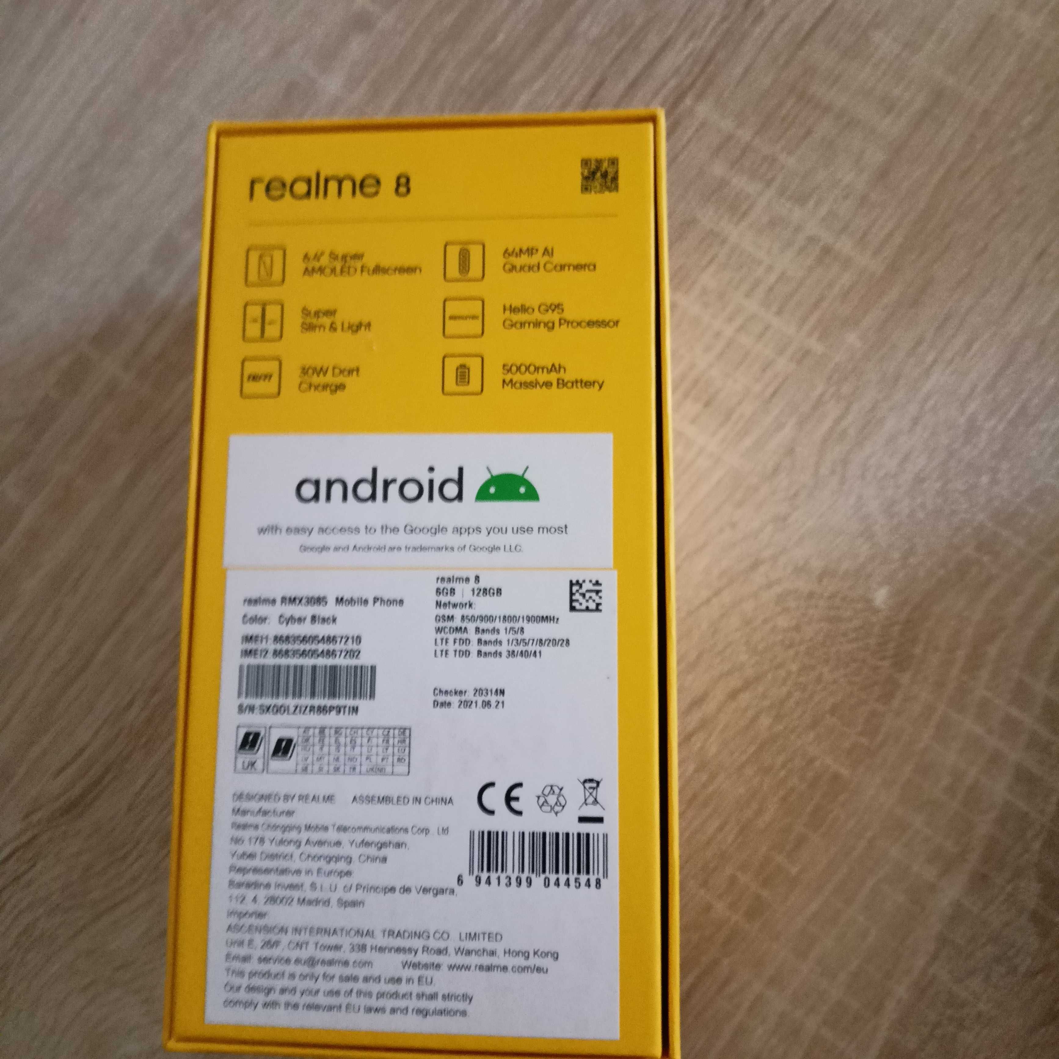 Smartfon Realme 8 5G 6+128GB 6,5" 90Hz 48Mpix JAK NOWY