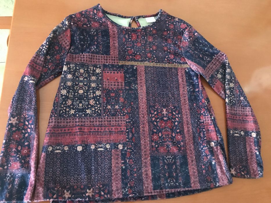 Blusa Zara aveludada 12 e 14 anos