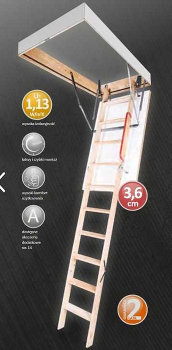 Schody strychowe KRONmat OptiStep OLE 70x120 / 280 cm  + stopki gratis