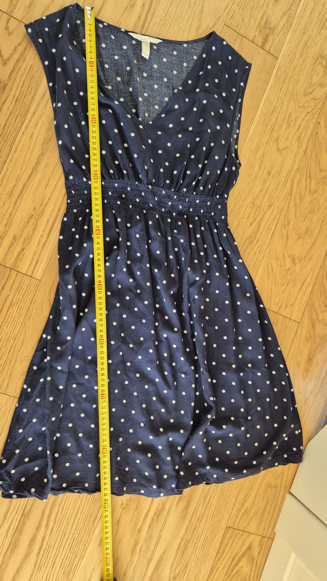 Granatowa sukienka w groszki H&M mama rozmiar S