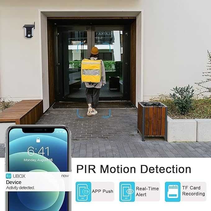 Zewnętrzna Kamera solarna monitoring 1080p czujnik ruchu WiFi 531