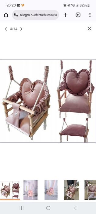 Huśtawka 3w1 dla dziewczynki