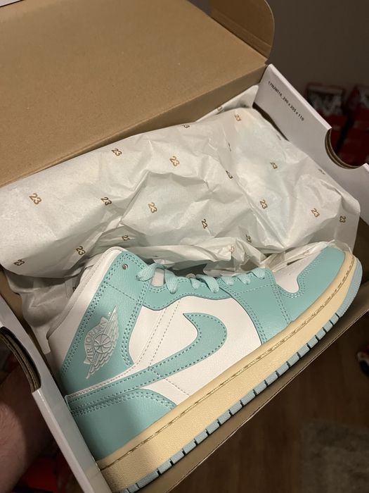 Nike Air Jordan 1 Mid White Vintage Muslin Light Dew 38.5