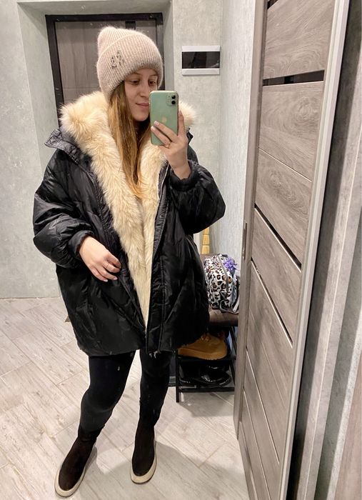 Куртка з натуральним хутром песця