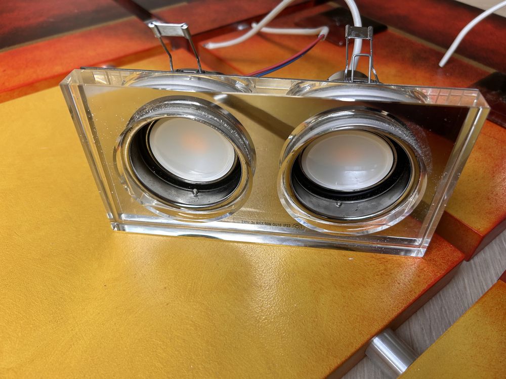 Lampy halogenowe podwójne 3szt z żarówkami (żarówki używane)