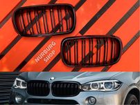 М решетка радиатора BMW F15 F16 F85 F86 ноздри c двойными ребрами черн