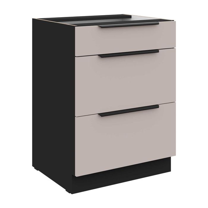 Zestaw mebli kuchennych 260 cm cashmere/czarny mat- dostępne od ręki