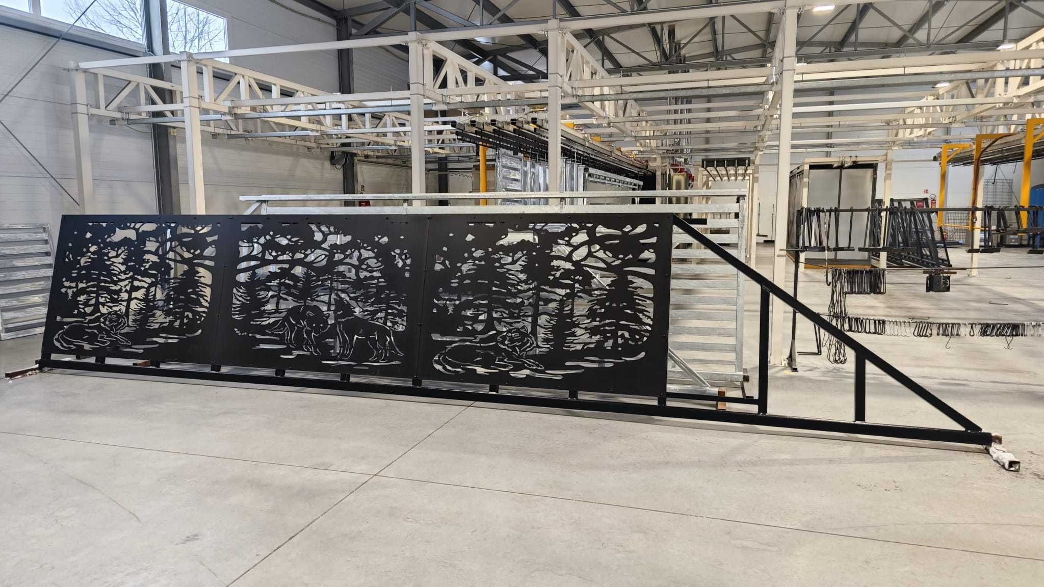 Brama przesuwna CNC 6mx1,60m  czarna PRODUCENT