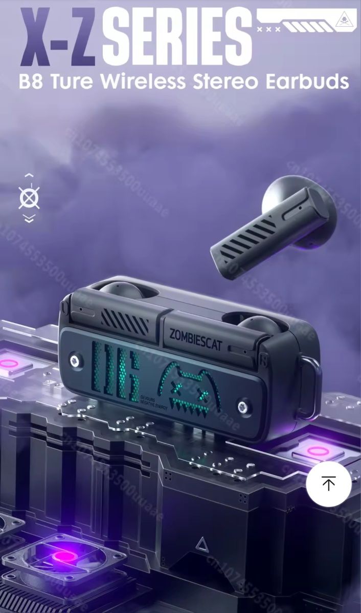 Крутые TWS наушники Zombie Cat B8, RGB