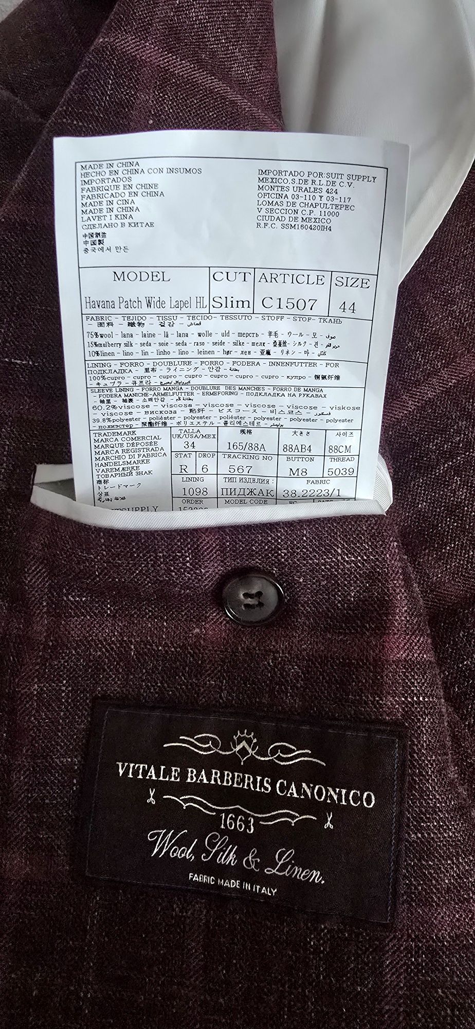 Marynarka Suitsupply r. 44 (wełna, jedwab, len, stan idealny)