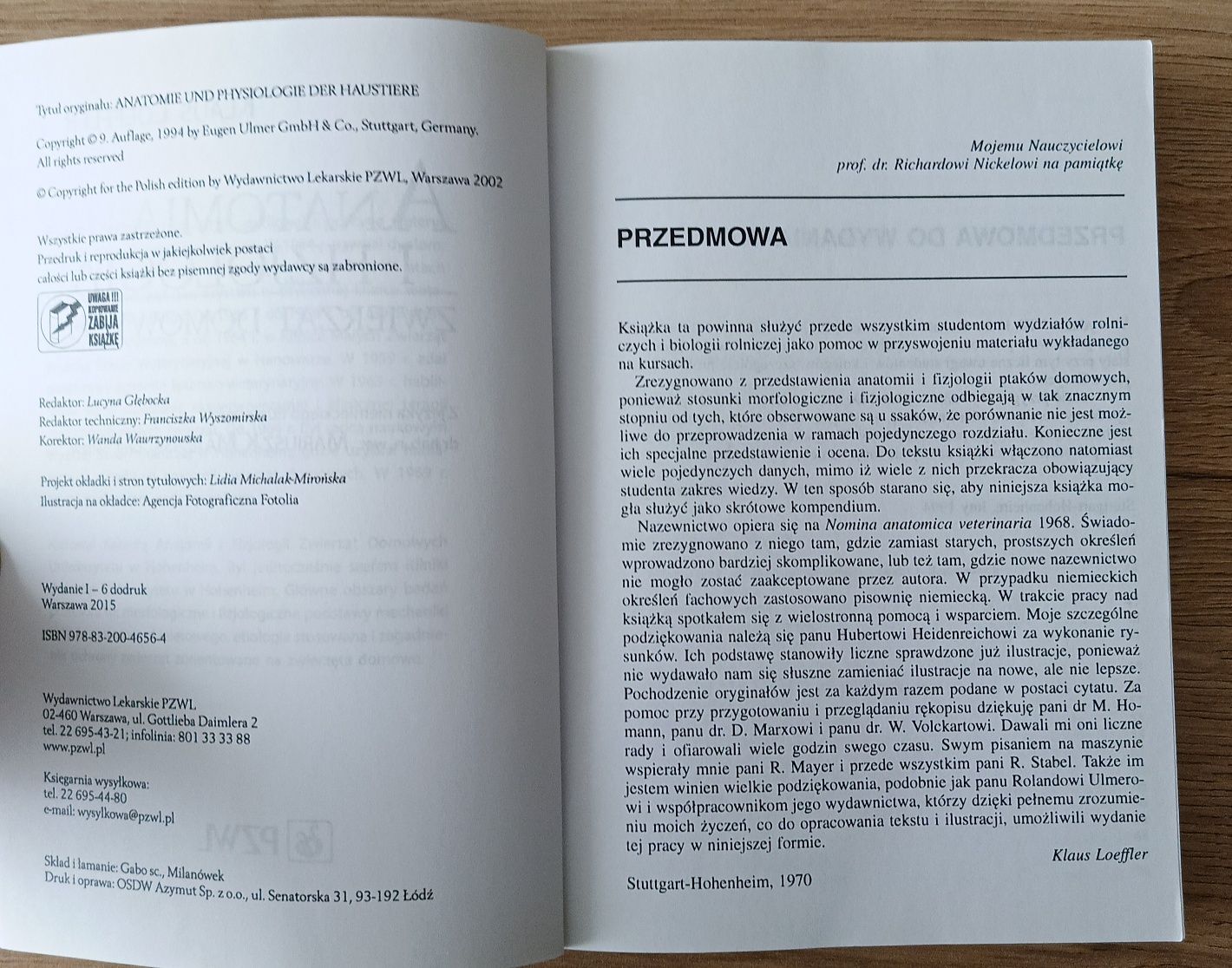Anatomia i fizjologia zwierząt domowych Klaus Loeffler