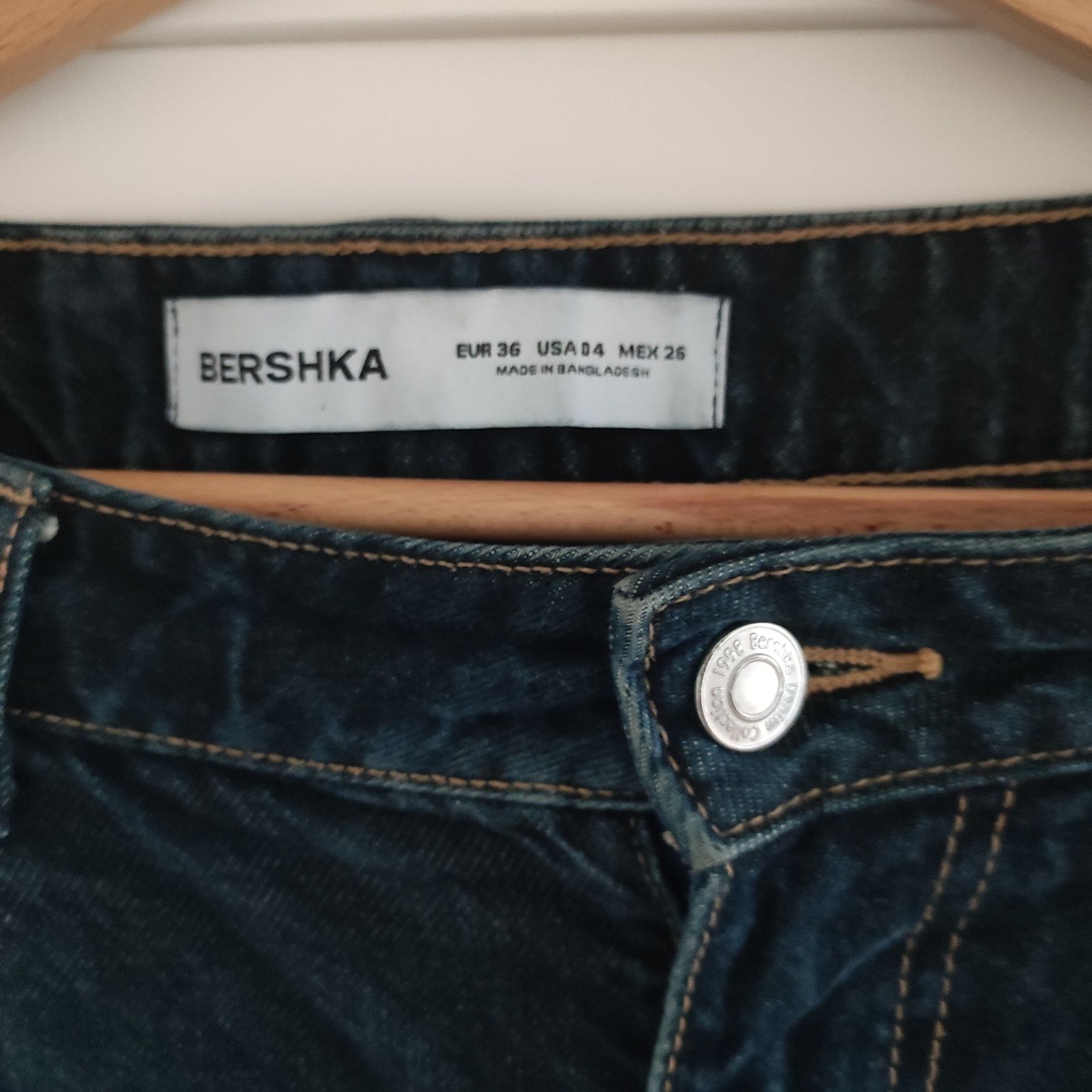Bershka jeansy baggy z szerokimi nogawkami 36 ciemny granat