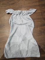 Jeansowa sukienka z odsłoniętymi ramionami 146 H&M
