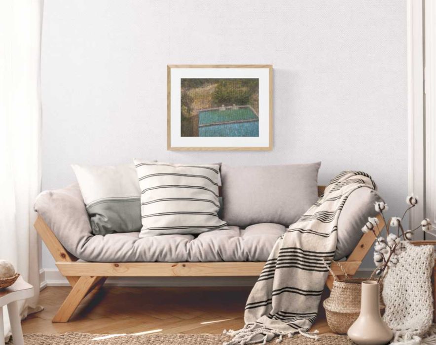 Cypryjskie łaźnie - obraz na tablicy malarskiej, olej