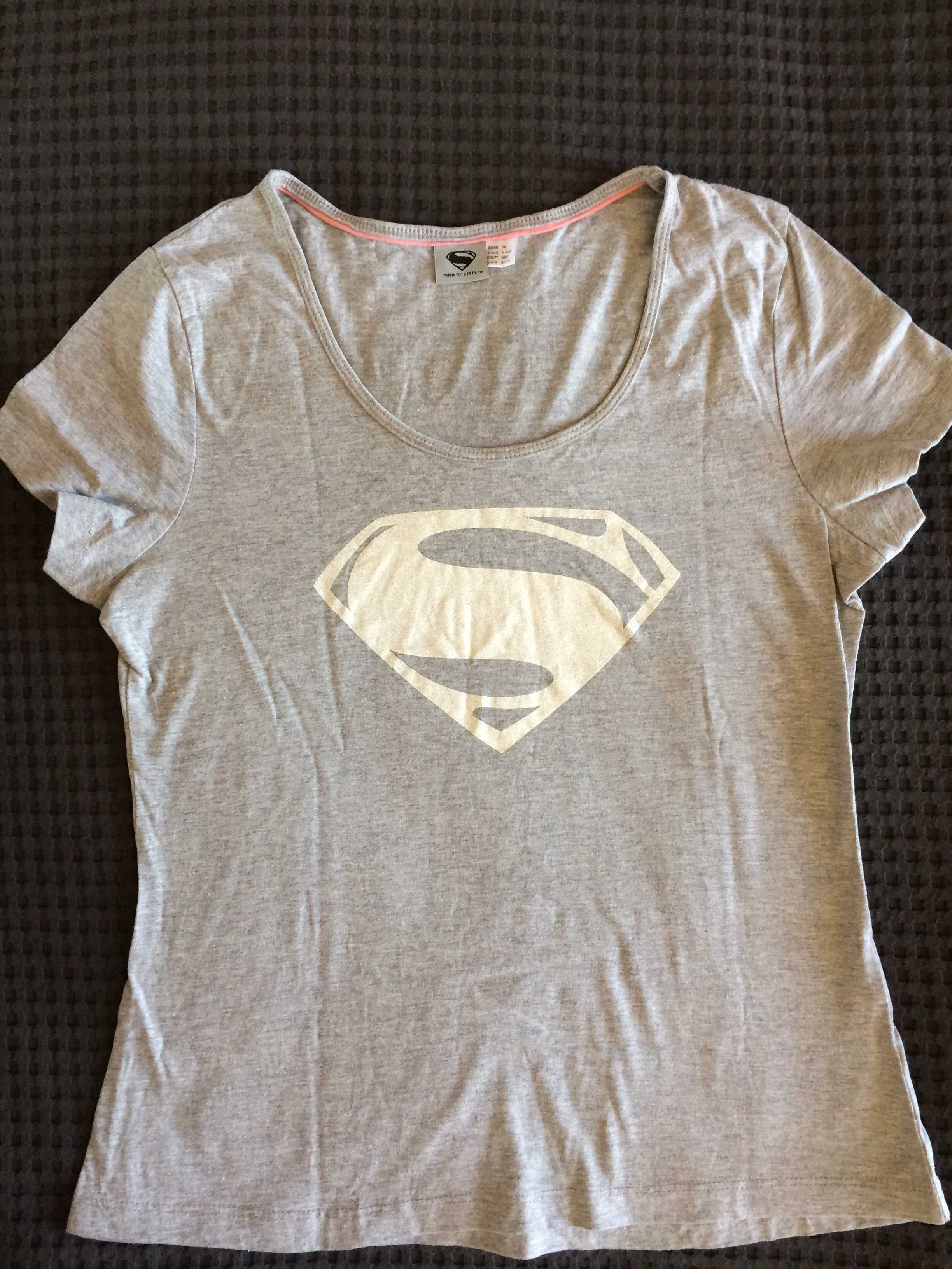 Superman Man Of Steel Shield szary oryginalny T-Shirt