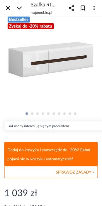 Brw Azteca biała szafka pod telewizor