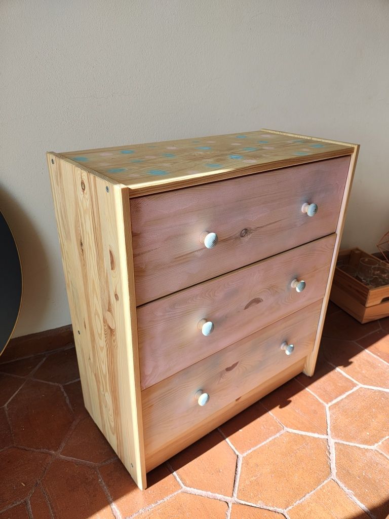 Movel 3 gavetas Ikea Pinho 62x70