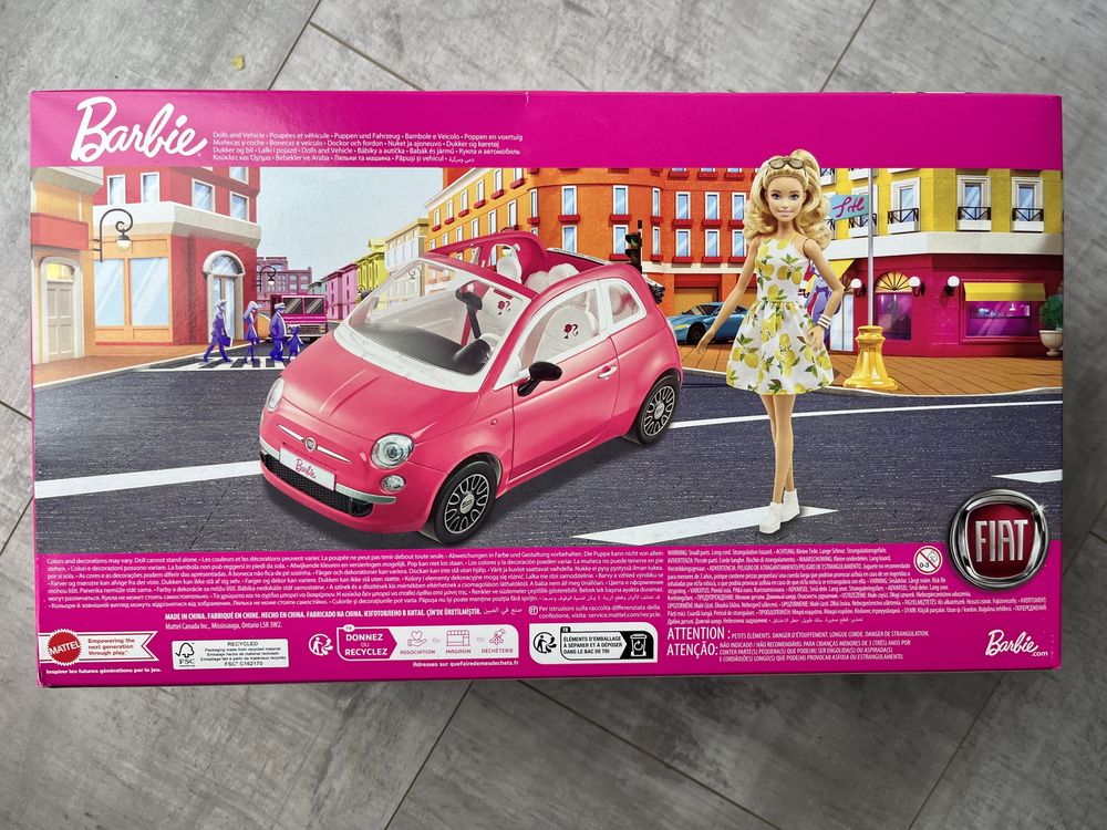 Kabriolet Barbie lalka Fiat 500