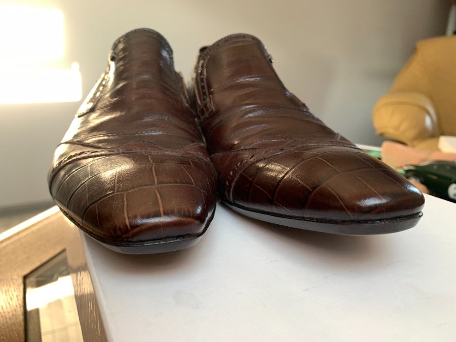 Туфли кожа угря (туфлі) Mario Bruni 40 размер (нові)