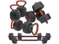 Hantle bitumiczne regulowane 2x10kg 20kg 2x UCHWYT do KETTLEBELL Ł