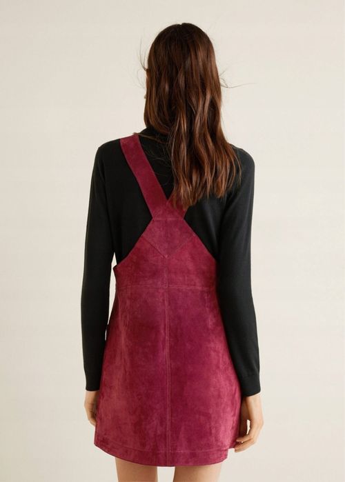 Замшевий сарафан бордового кольору