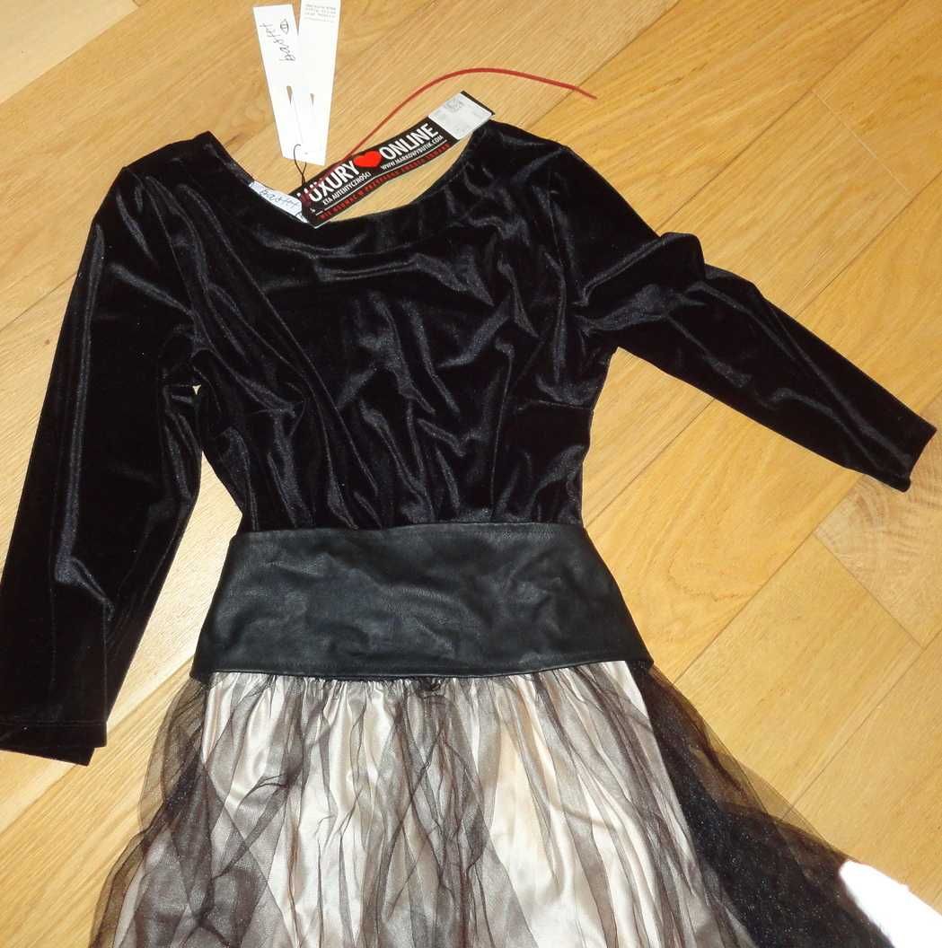 Bastet Sukienka elegancka z tiulem i pasek s/m