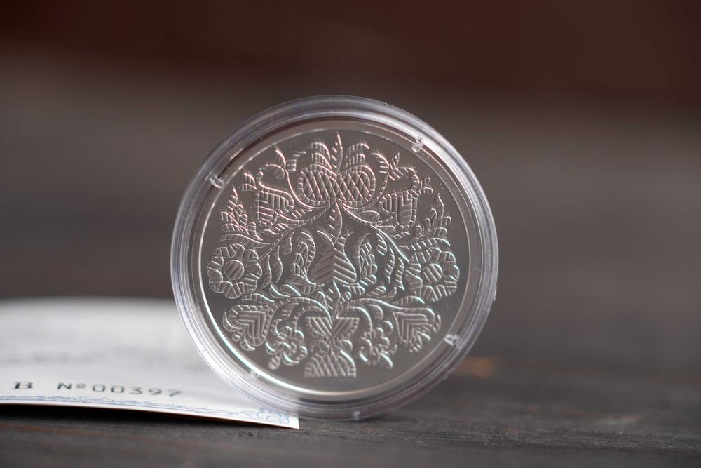 Срібна монета НБУ 2024 ОРЬНЕК. Кримськотатарський орнамент 10 грн