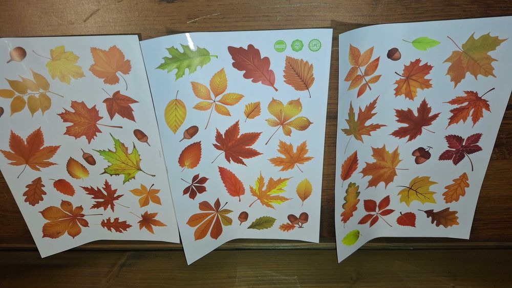 Duży Zestaw - Jesienne Naklejki - Liście