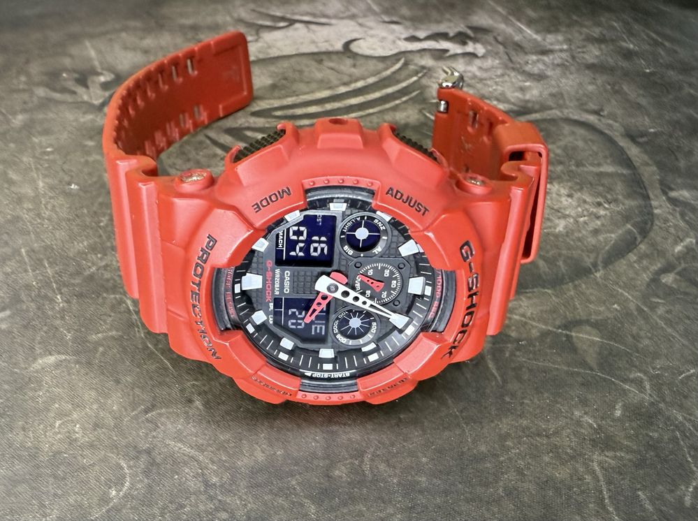 Часи / Годинник Casio G-Shock GA-100B-4AER RED — Оригінал