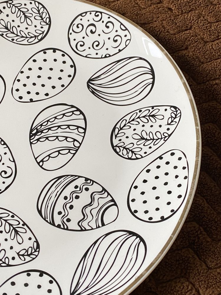 2 talerza na Wielkanoc królik i jaja Altom Design