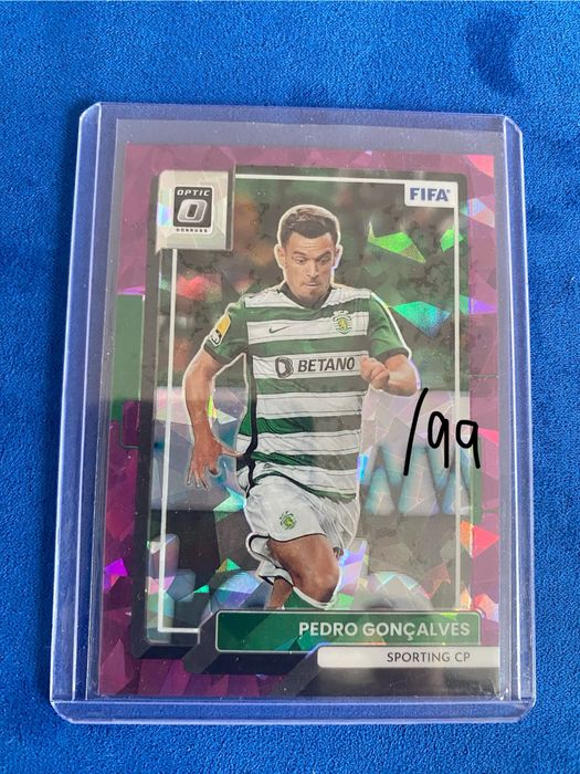 Carta Pedro Gonçalves /99 Donruss Optic Purple Laser Prizm Sporting CP