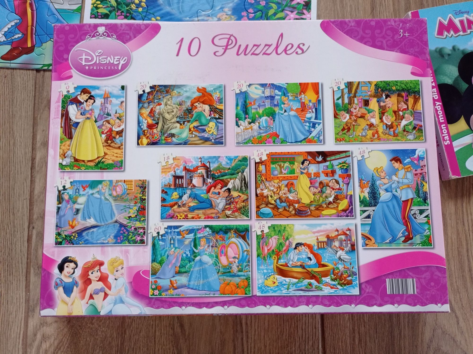 Puzzle księżniczki 9 w 1, książeczka puzzlowa, 13 układanek