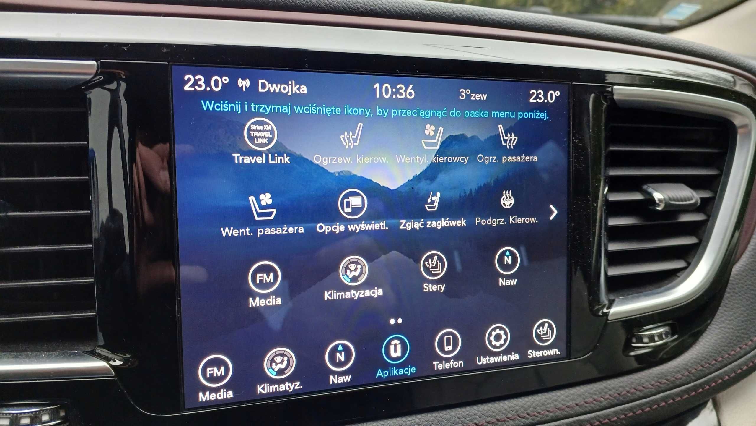 Konwersja Jeep Chrysler Dodge USA EU Uconnect polskie menu 2-kluczyk