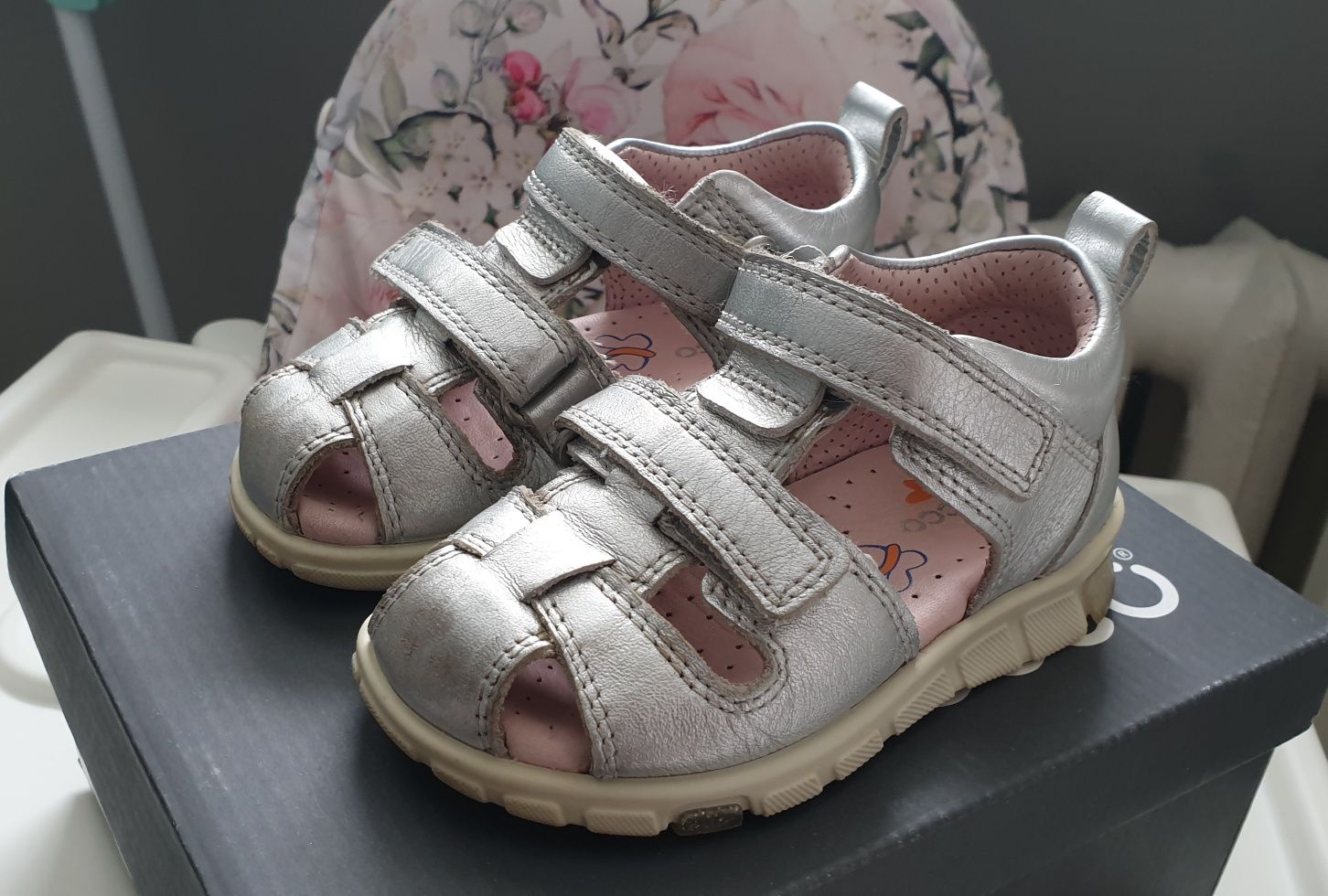 Sandały Ecco roz. 22 Mini Stride Sandal Silver Metallic