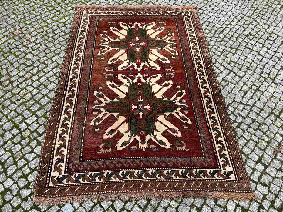 Antyczny turecki dywan ręcznie tkany Kaukaz  217x144 galeria 11 tys