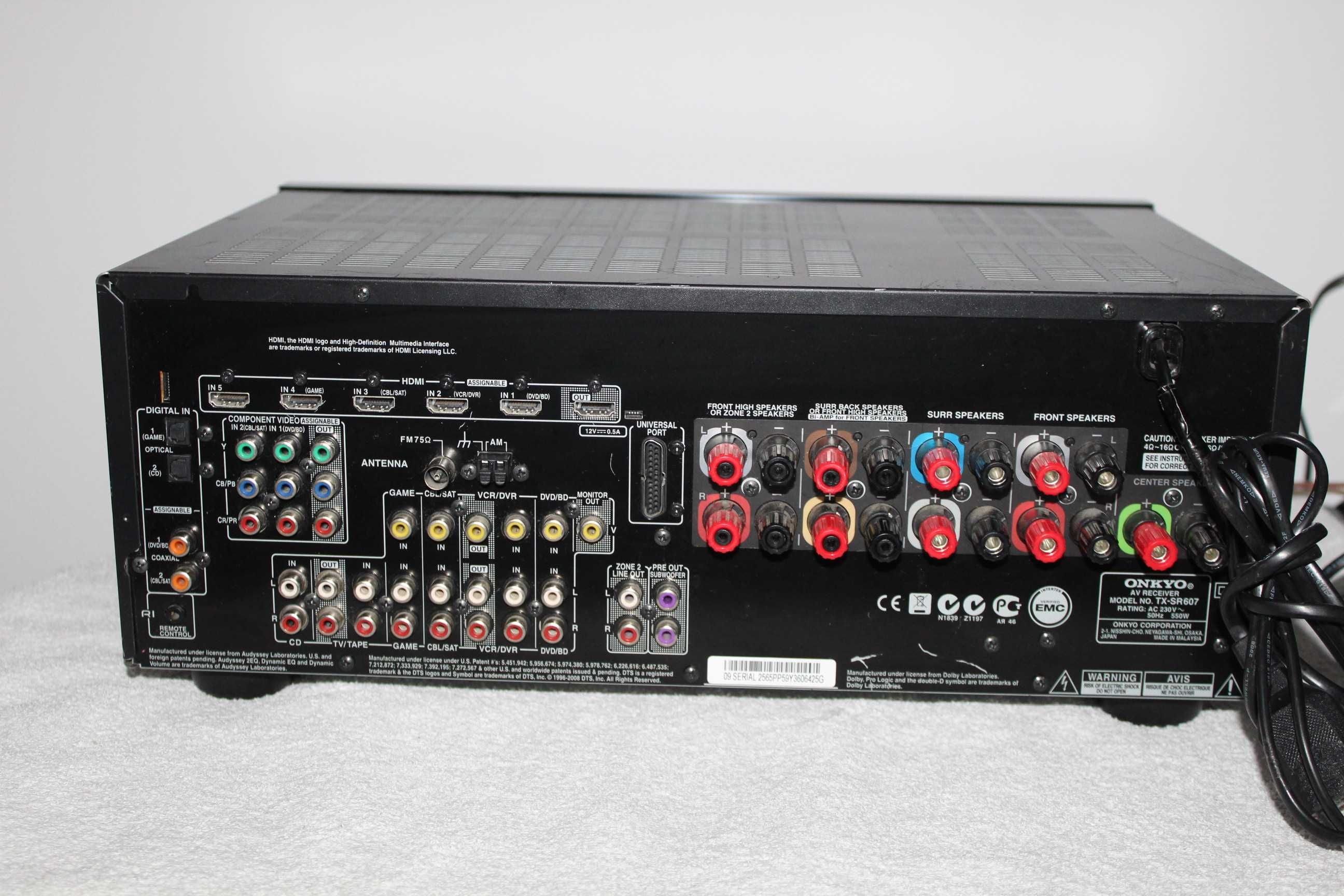 ONKYO TX-SR607 Amplituner wzmacniacz kino domowe 7.1 hdmi optyk Wysyłk