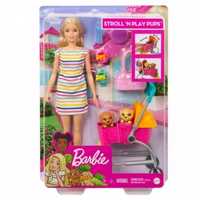 Barbie. Lalka + spacerówka z pieskami Mattel