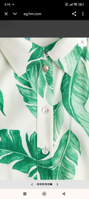 Sukienka liście h&M 36 nowa szmizjerka bawełna pasek