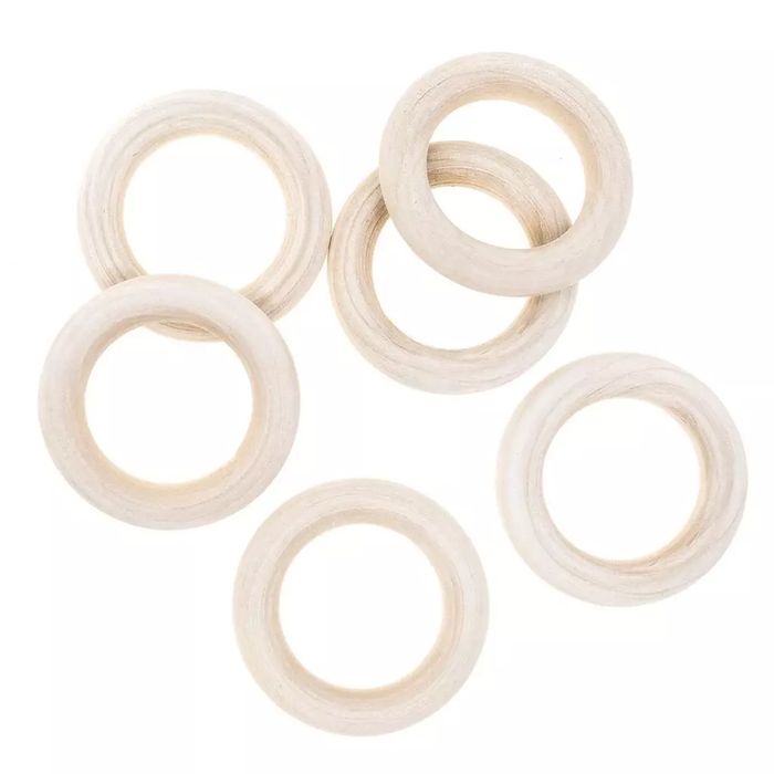 Drewniane kółko do makaramy 55mm 6szt. Dalprint. Nowy Produkt