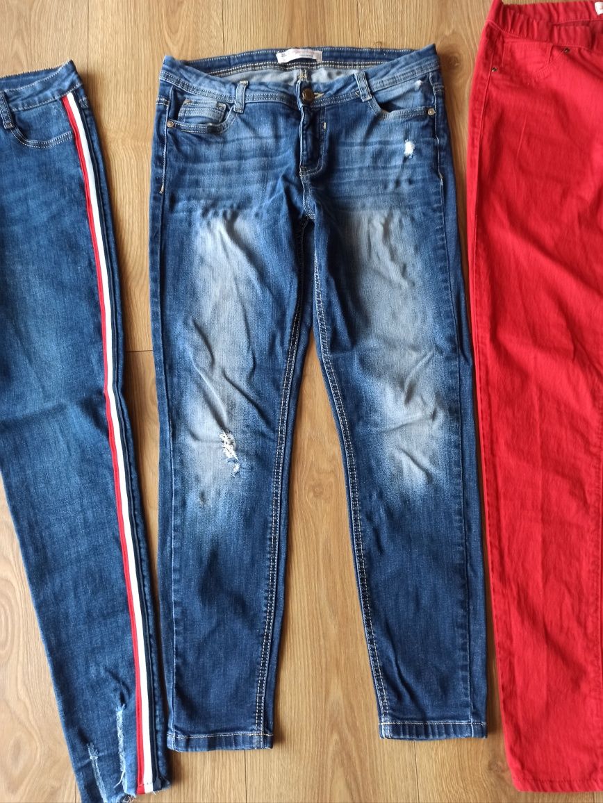 Zestaw spodni , jeansy , rozmiar 38