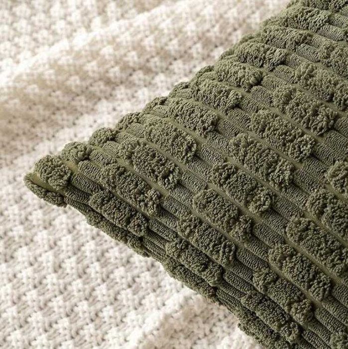 2x Poszewka na poduszkę Dekoracyjna 45x45 ZIELONY SZTRUKS- Miulee