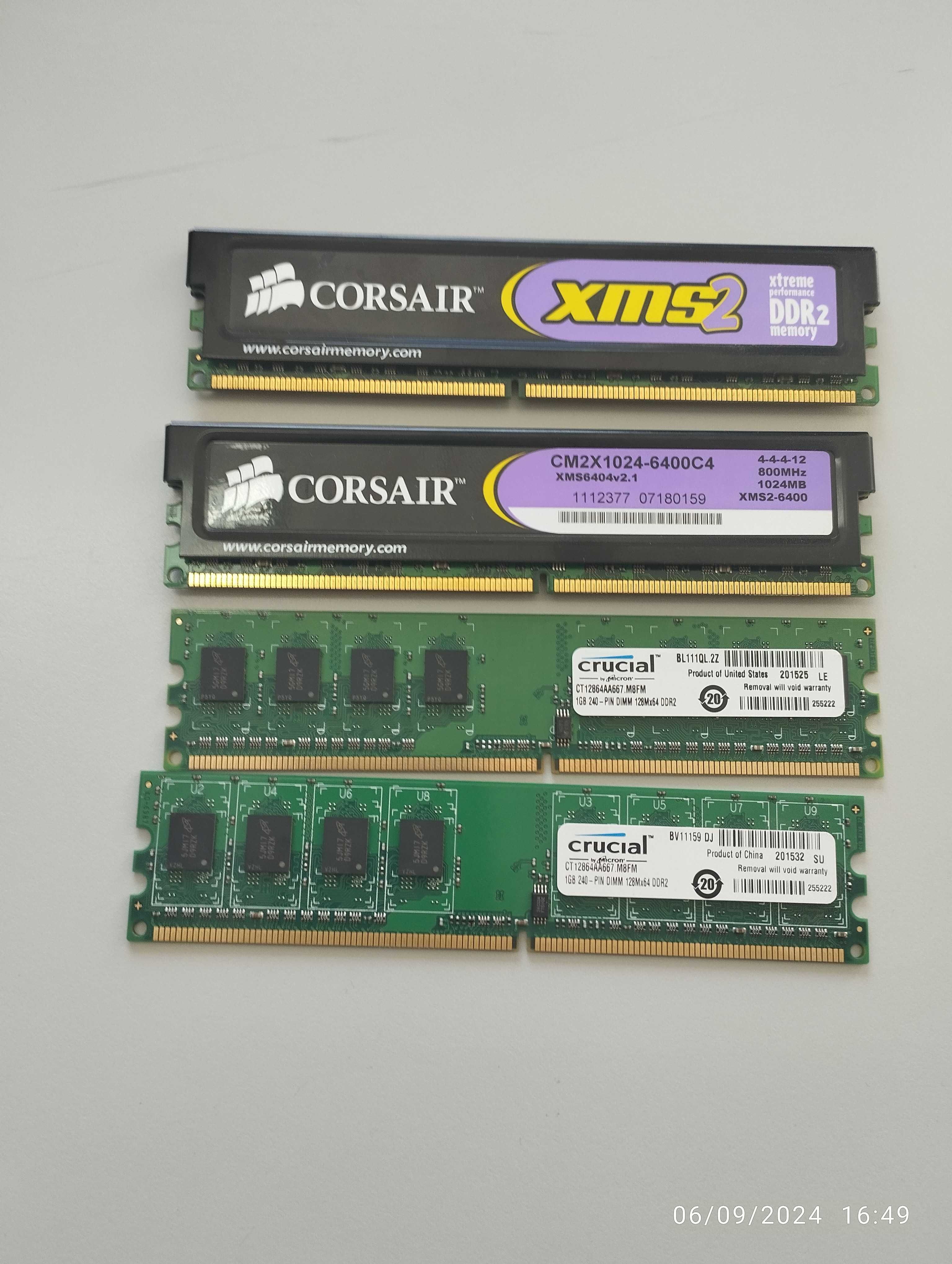 Memórias RAM DDR2 1GB cada