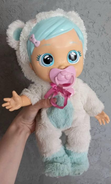 Interaktywna duża oryginalna lalka baby cristal cry ospa łzy śmiech