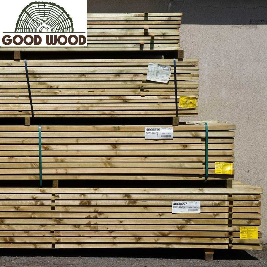 Drewno C24 IMPREGNOWANE CIŚNIENIOWO 45x95, legary, kantówki SZWEDZKIE!