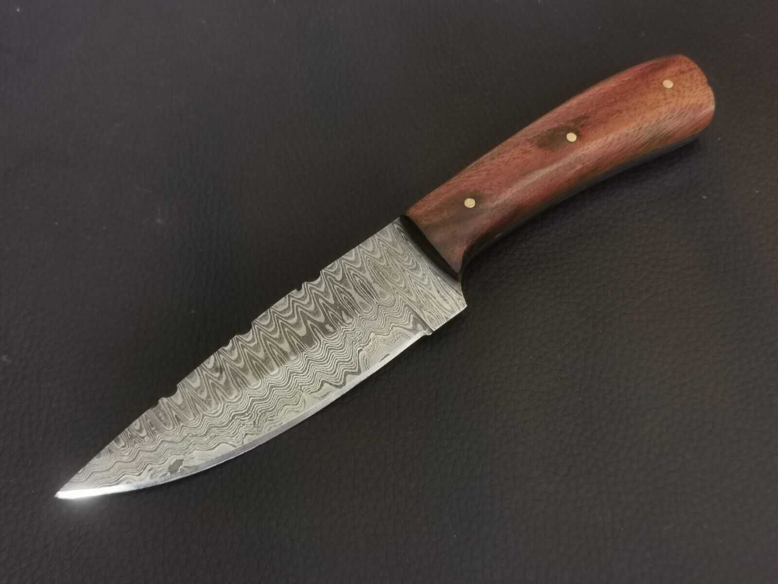 DAMAST nóż kuty myśliwski stal damasceńska 23cm. SKINNER bushcraft