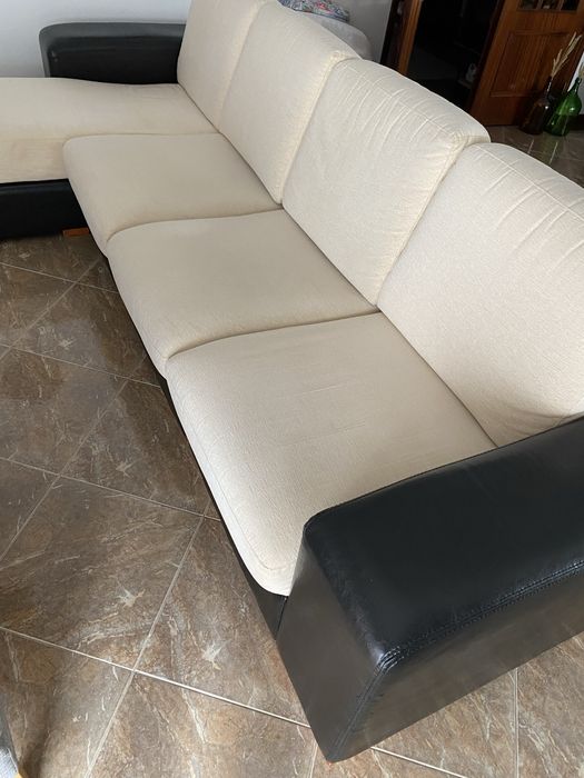 Sofa em pele Chaise long