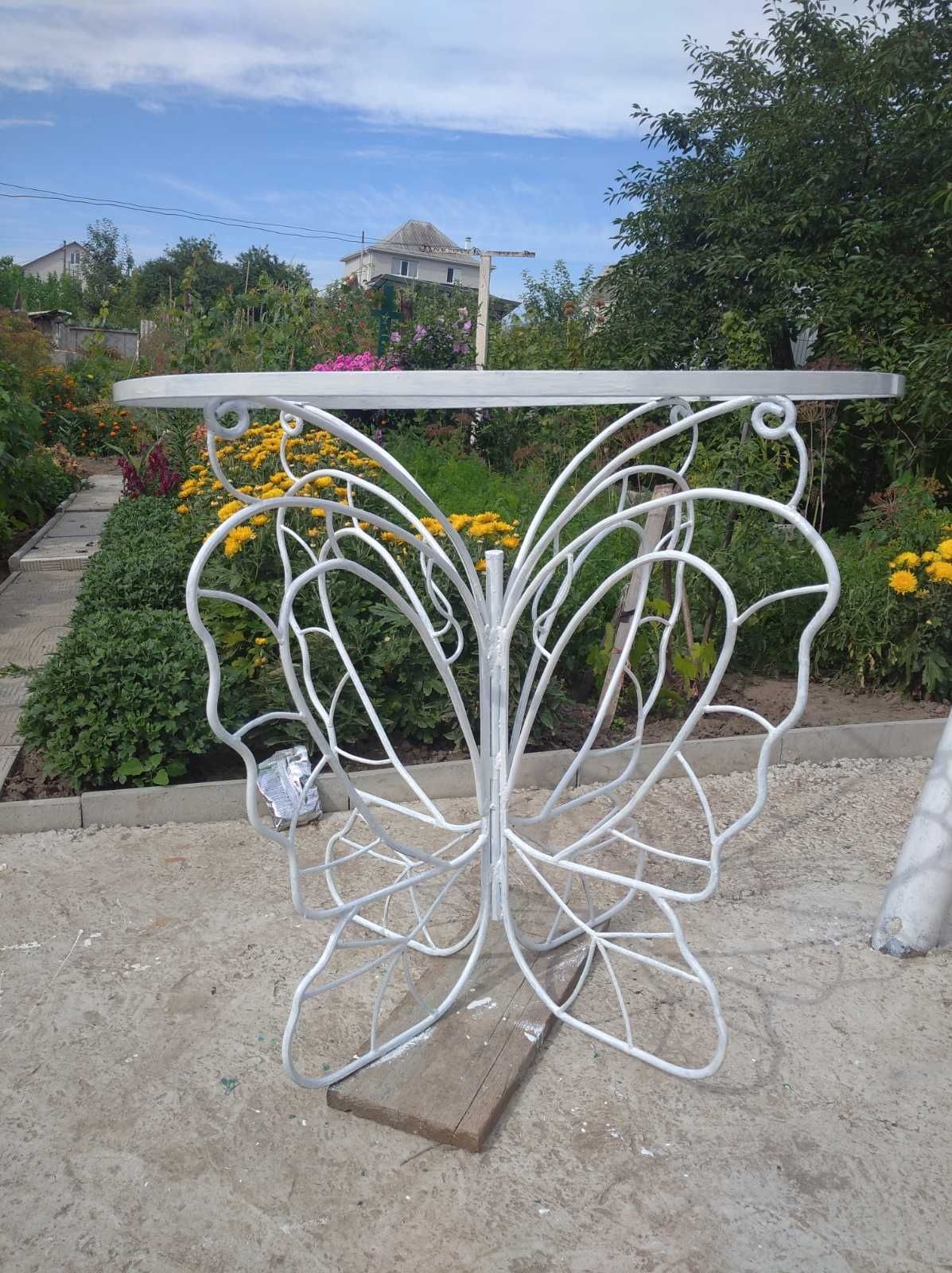 Садовий столик метелик з стільницею 90см