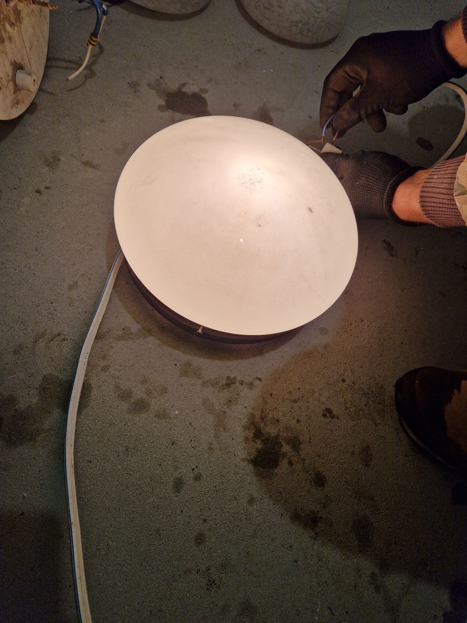 Kinkiet okrągły szklany lampka lampa oświetlenie prl vintage