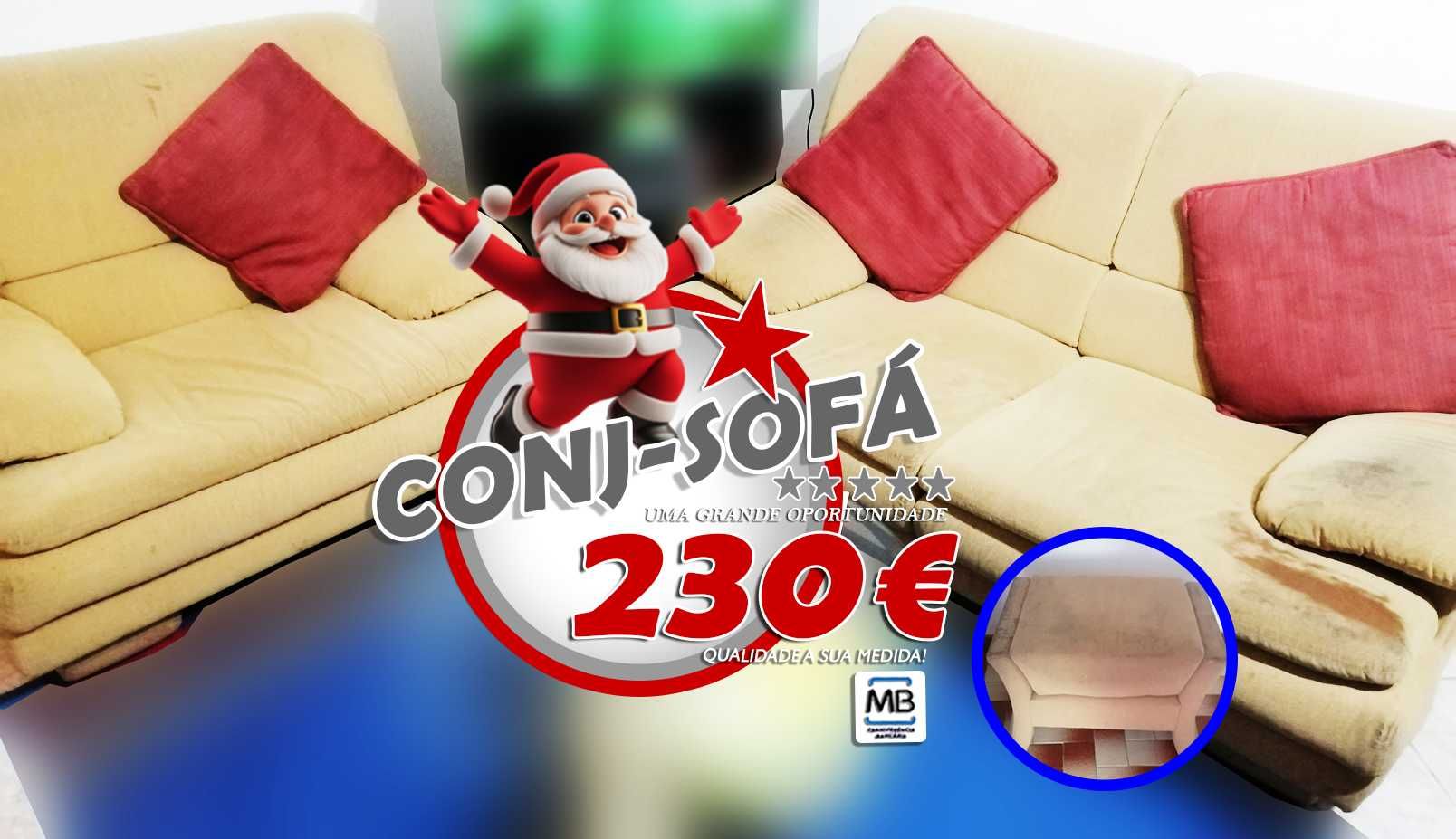 Conjunto SOFÁ Portugal (2 e 1 lugar) + Puff